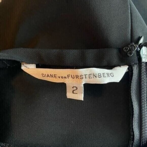 Diane Von Furstenberg Black Mini Dress Size 2 Bodycon Revenge Baddie Cocktail - Picture 8 of 9